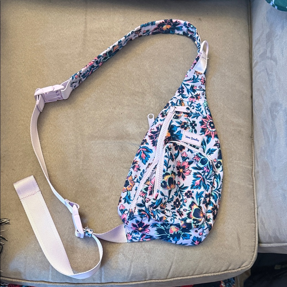 Women's Recycled Lighten Up Reactive Sling Backpack Bookbag in Cloud Vine Multi